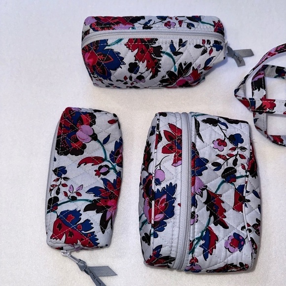 Vera Bradley 4 Piece Cotton Organizer Vineyard Floral Quilted Gray Blue … - Picture 5 of 5
